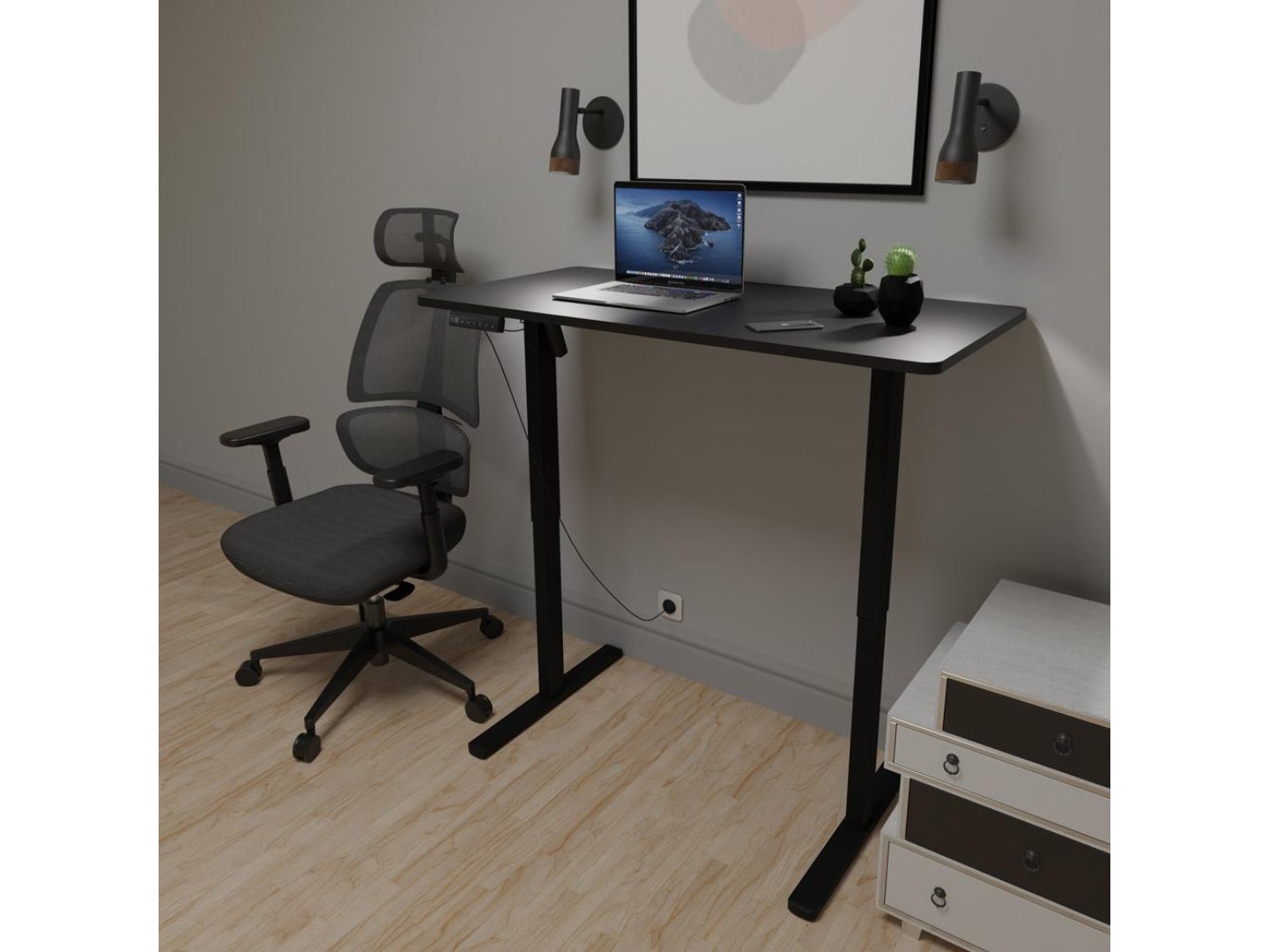 Стіл з електрорегулюванням висоти Mealux PowerDesk Lite Black (EVO-201 Lite B/B) — фото 13